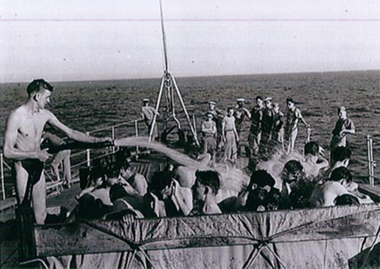 The famous swimming pool. On this picture of the soldiers of the colonial who made the trip with us