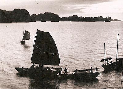 Sampans in Halong Bay