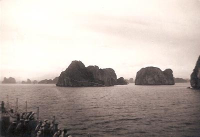 Sampans in Halong Bay