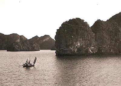 Sampans in Halong Bay