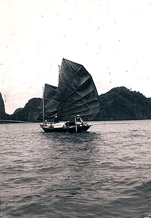 Sampans in Halong Bay